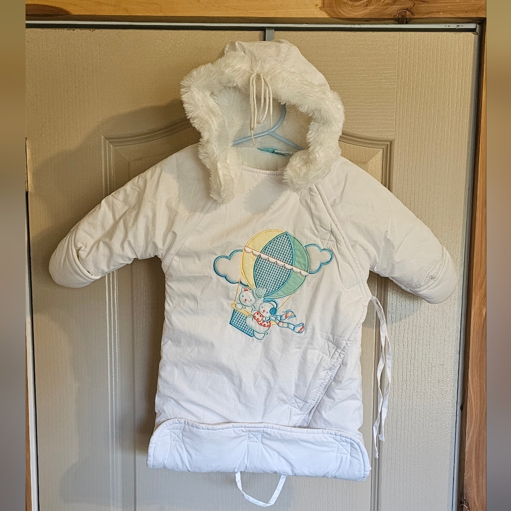 Vintage Unisex White Snow Suit Cover Up By Bright Future